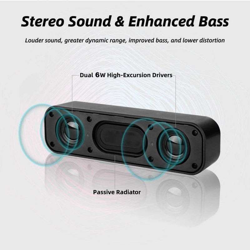 HONKYOB USB Computer Speakers,Laptop Speakers Wired USB Powered,Portable Mini Sound Bar PC Speakers for Windows PC,Desktop Computer,Laptops and Checkout Counter with Stereo Sound - Image 2
